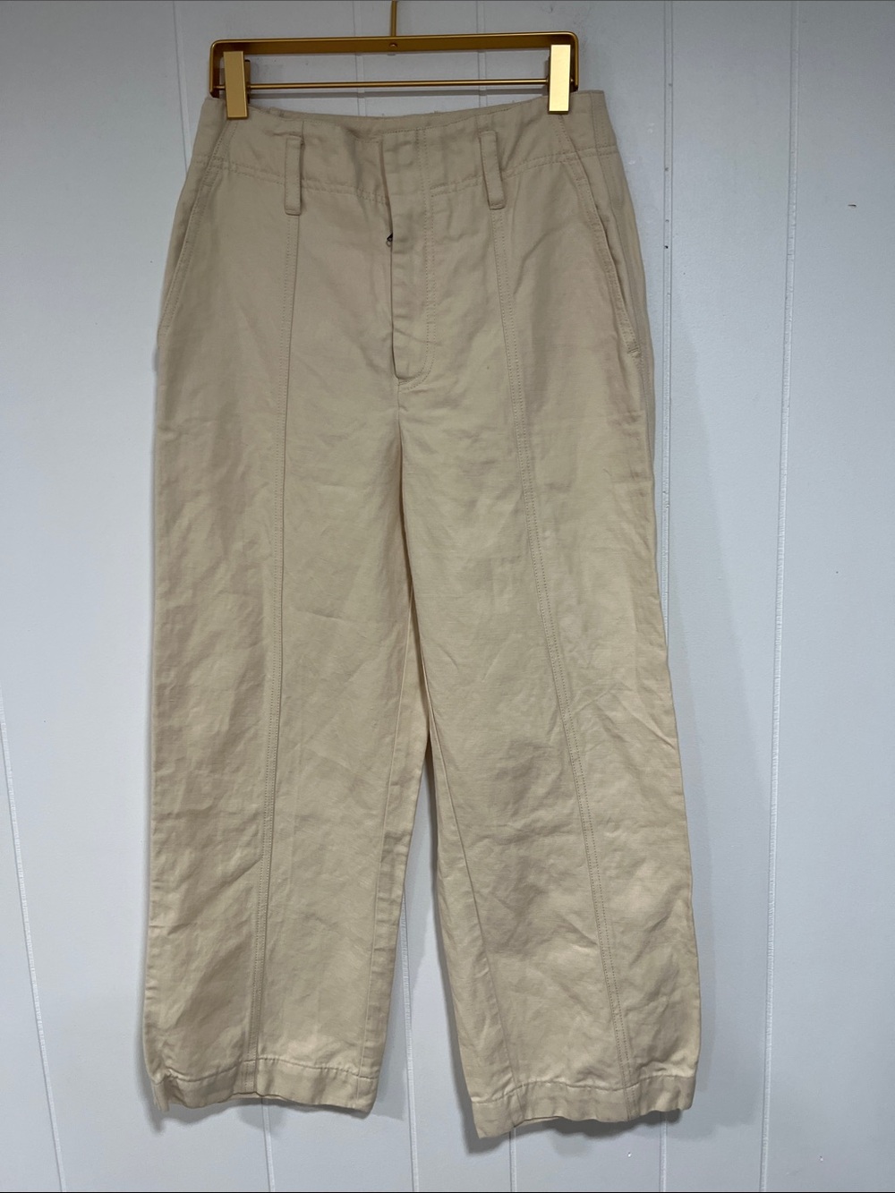 Vince Light Beige Straight-Leg Chinos 4